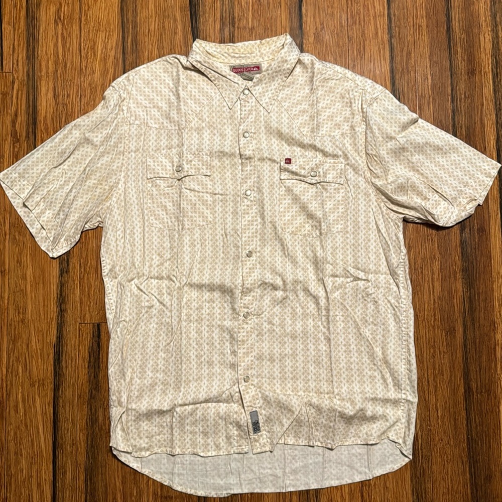 Men’s vintage Quiksilver button/snap up short sleeve cotton shirt